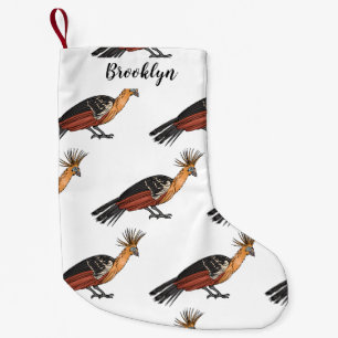 Hoatzin bird cartoon illustration small christmas stocking