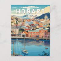 Hobart Australia Travel Art Vintage