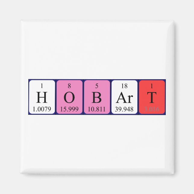 Hobart periodic table name magnet (Front)