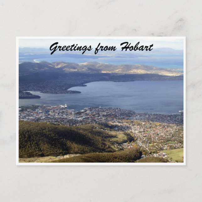 hobart view greetings postcard (Front)