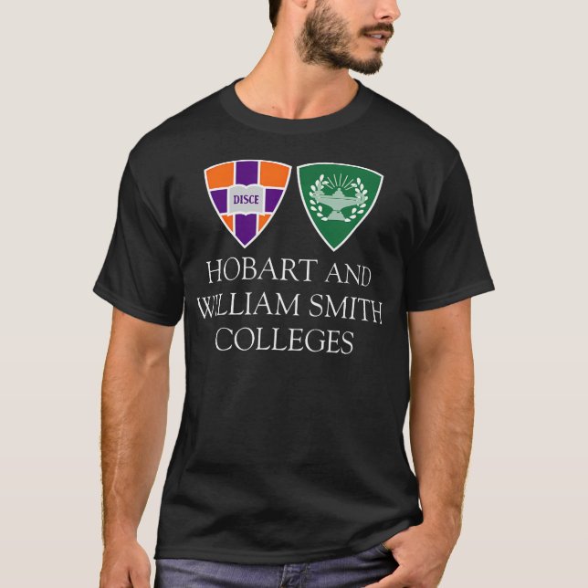  Hobart  William Smith Colleges Combined Logo Mark T-Shirt (Front)