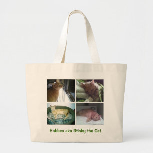 Hobbes aka Stinky the Cat Large Tote Bag