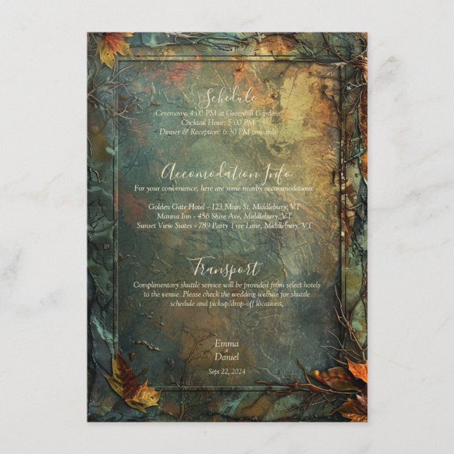 Hobbiton Haven Wedding Enclosure Card (Front)