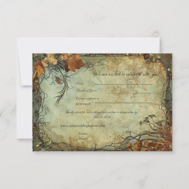 Hobbiton Haven Wedding RSVP Card (Front)
