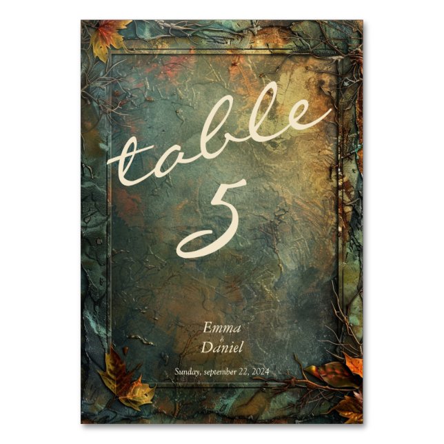 Hobbiton Haven Wedding Table Number (Front)