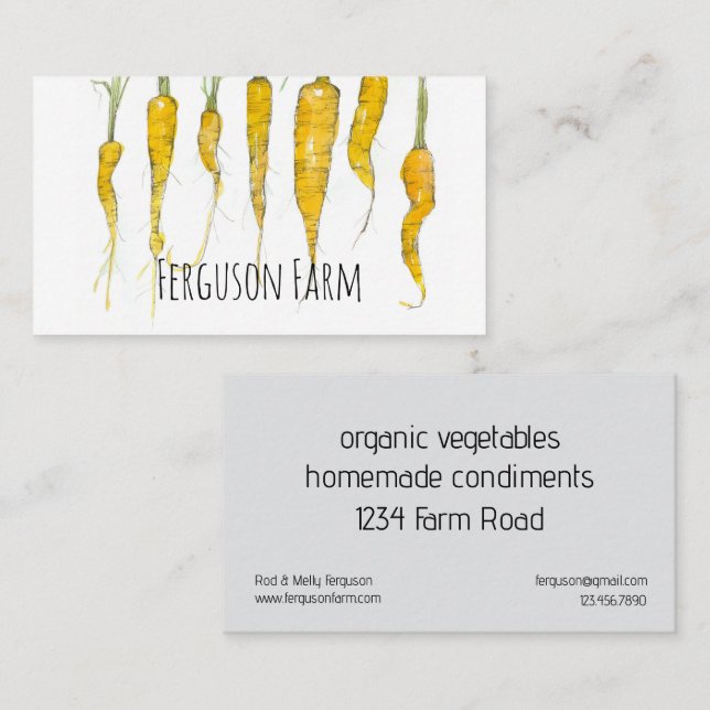 Hobby Farm Carrots Vegetables Backyard Business Card (Front/Back)