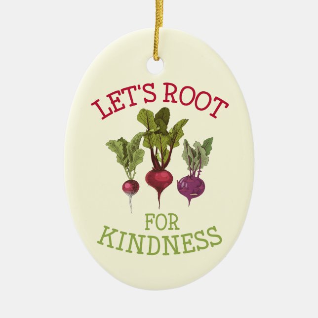Hobby Gardening Root Vegetables Illustration Pun Ceramic Ornament (Front)