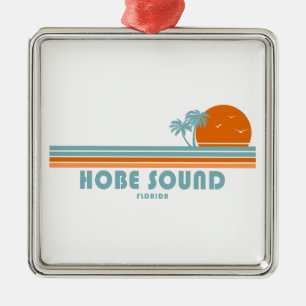 Hobe Sound Florida Sun Palm Trees Metal Ornament