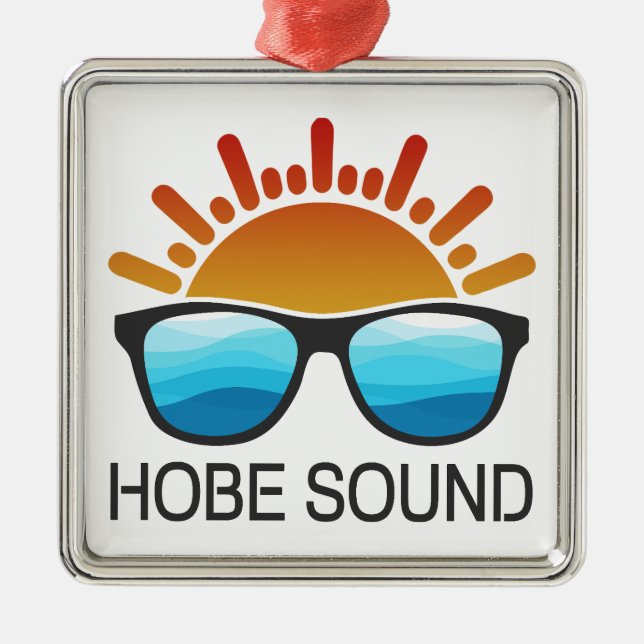 Hobe Sound Florida Sunglasses Metal Ornament (Front)