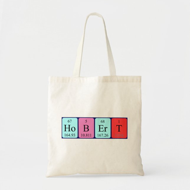 Hobert periodic table name tote bag (Front)