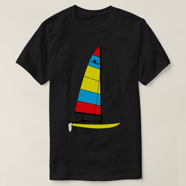 Hobie 14 Catamaran Sailboat Yellow T-Shirt (Design Front)