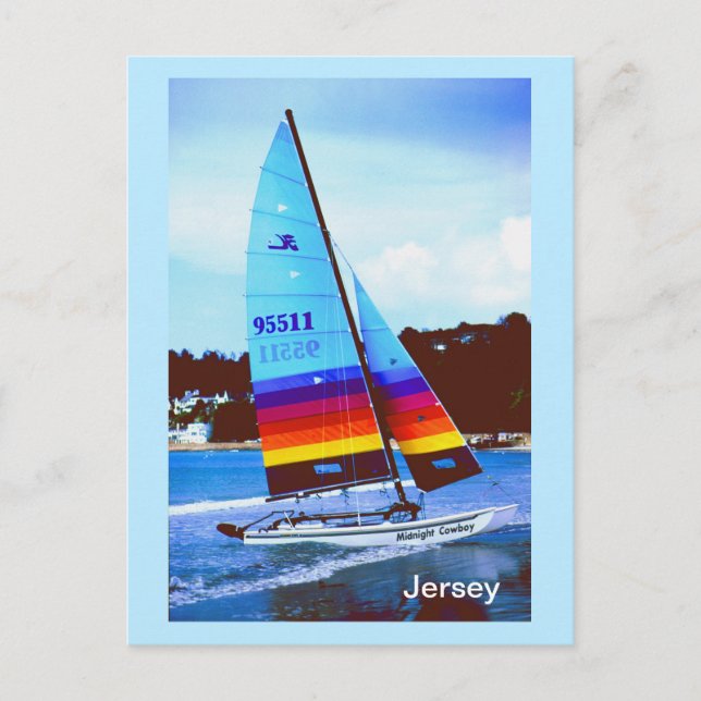Hobie boat in Jersey Postcard (Front)