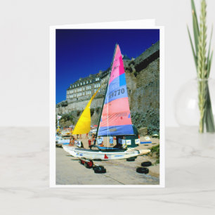 Hobie sailing boat in St Malo Holiday Card