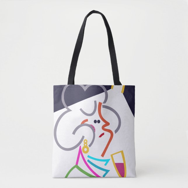 Hobnob Modern Abstract Art Tote Bag (Front)