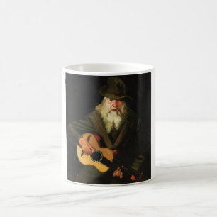 Hobo Musician (Guitarist Old Man) (Vintage) Coffee Mug