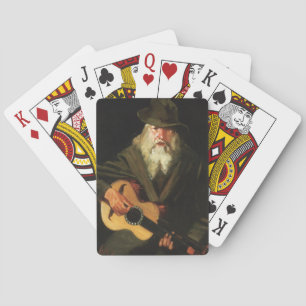 Hobo Musician (Guitarist Old Man) (Vintage) Playing Cards