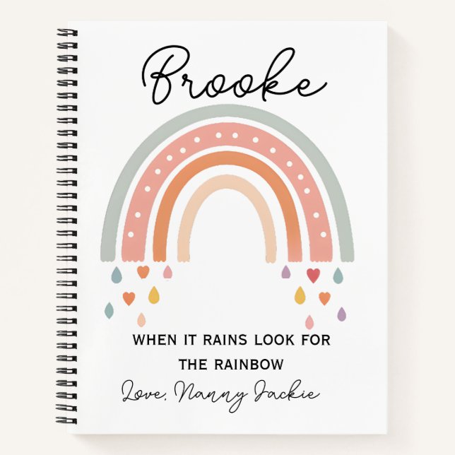 Hobo rainbow personalised  notebook (Front)