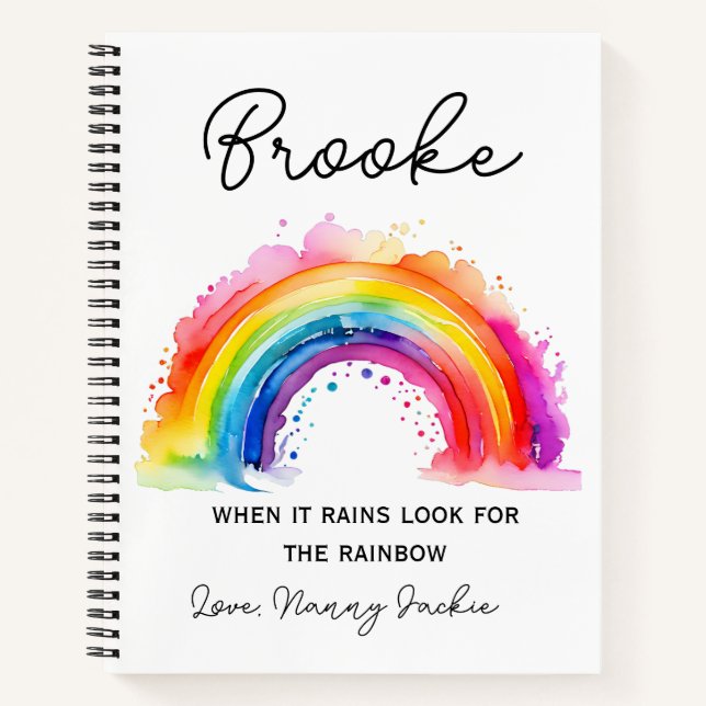 Hobo rainbow personalised  notebook (Front)