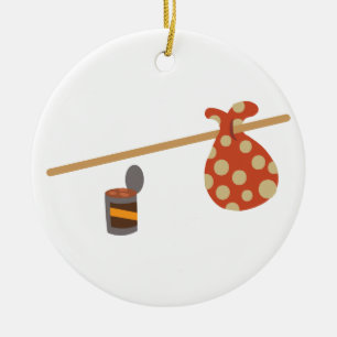 Hobo Sack Ceramic Ornament