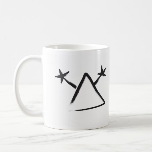 Hobo sign "A man with a gun lives here." Coffee Mug (Left)