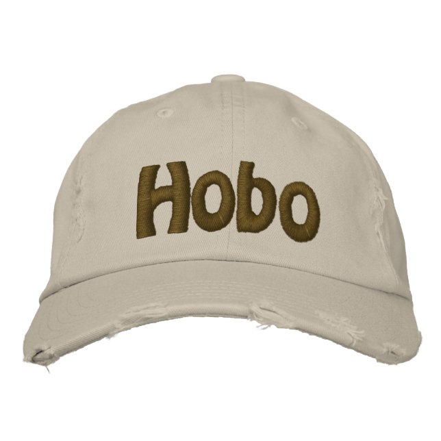 Hobo text embroidered hat (Front)