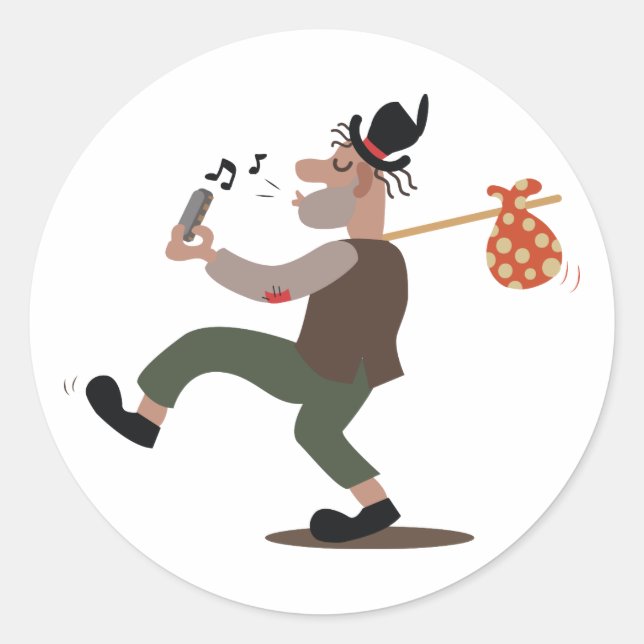 Hobo Whistle Classic Round Sticker (Front)