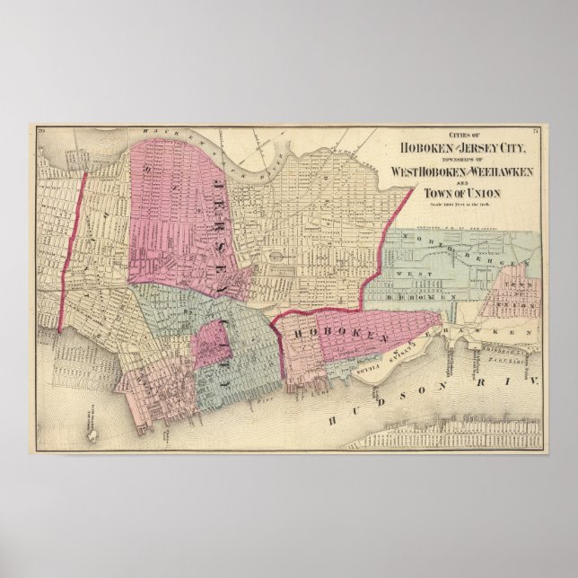 Hoboken, Jersey City Poster (Front)