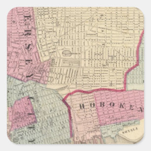 Hoboken, Jersey City Square Sticker