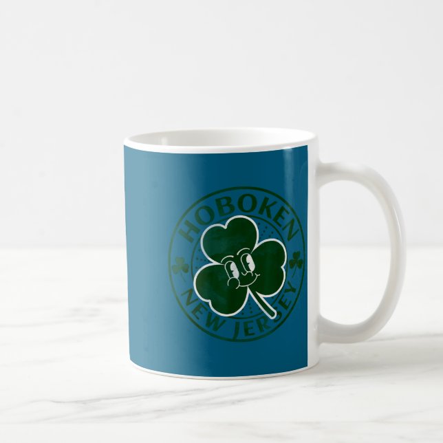 Hoboken New Jersey Irish Shamrock Nj Retro Souveni Coffee Mug (Right)