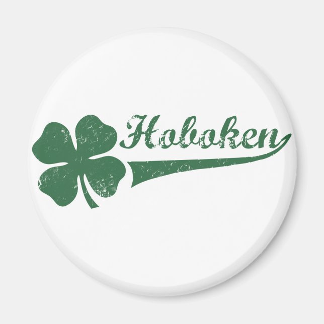 Hoboken NJ Shamrock Magnet (Front)