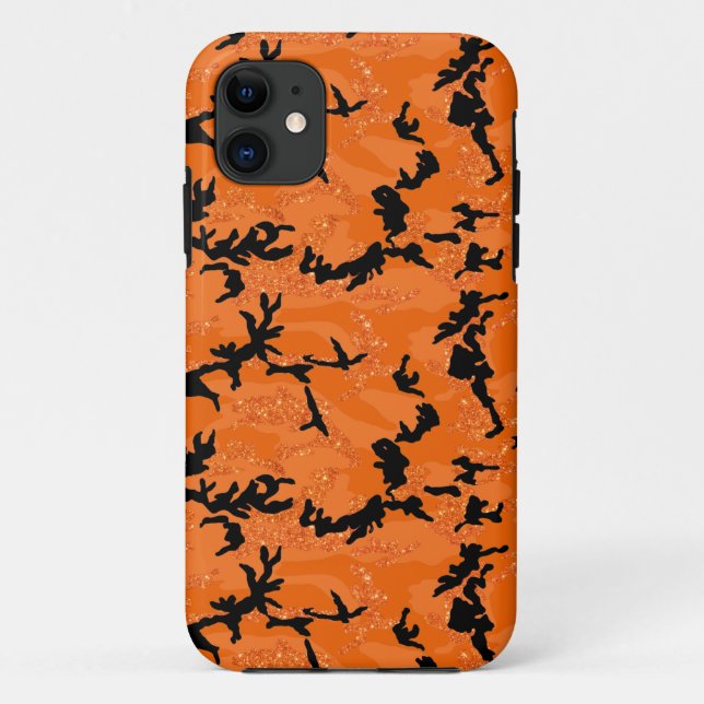 HOC Orange Glitter Halloween Edition Camo Case-Mate iPhone Case (Back)