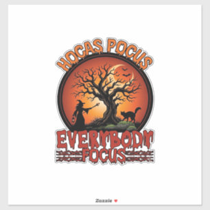 Hocas Pocus Everybody Focus Spooky Tree Witch Cat