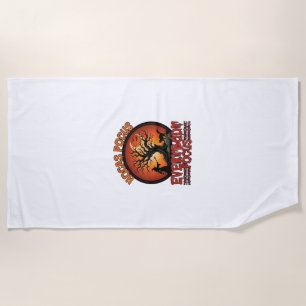 Hocas Pocus Everybody Focus Spooky Tree Witch Cat Beach Towel