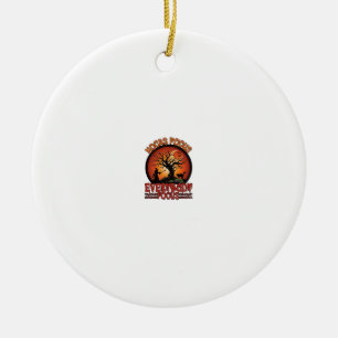 Hocas Pocus Everybody Focus Spooky Tree Witch Cat Ceramic Ornament