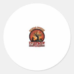 Hocas Pocus Everybody Focus Spooky Tree Witch Cat Classic Round Sticker