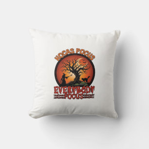 Hocas Pocus Everybody Focus Spooky Tree Witch Cat Cushion