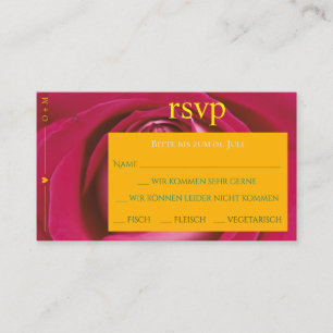 Hochzeit Antwortskarte RSVP mit Rosenmotiv  Enclosure Card
