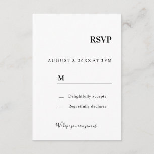 Hochzeits Einladung Antwortkarte RSVP Enclosure Card