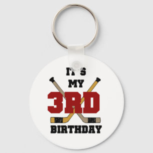 Hockey 3rd Birthday Tshirts and Gifts Key Ring