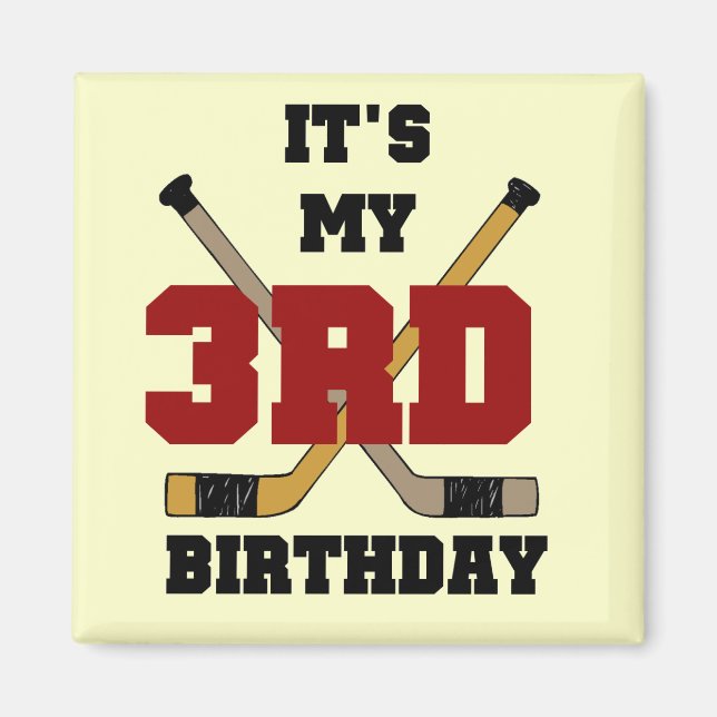 Hockey 3rd Birthday Tshirts and Gifts Magnet (Front)