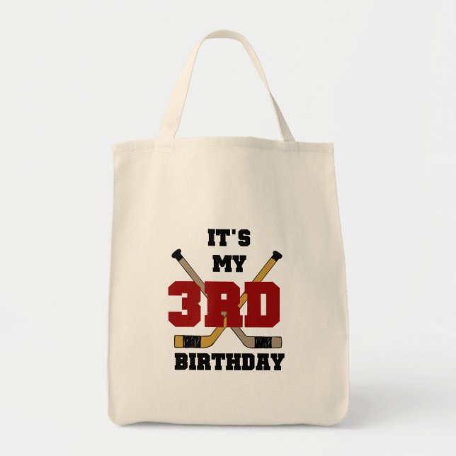 Hockey 3rd Birthday Tshirts and Gifts Tote Bag (Front)