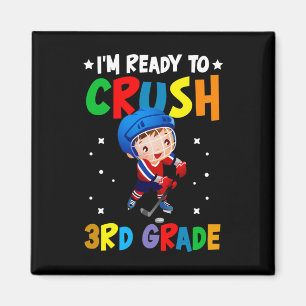 Hockey 3rd Grade Back To School Boys Kids Girls Te Magnet