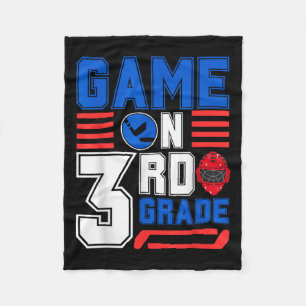 Hockey 3rd Grade Game Day Back To School For Boys Fleece Blanket