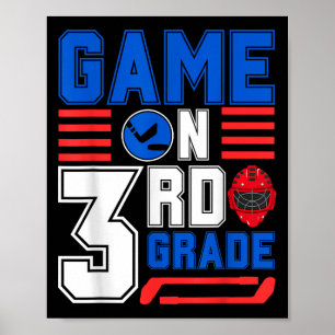 Hockey 3rd Grade Game Day Back To School For Boys Poster