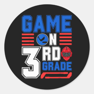 Hockey 3rd Grade Game Day Ck To School For Boys Gi Classic Round Sticker