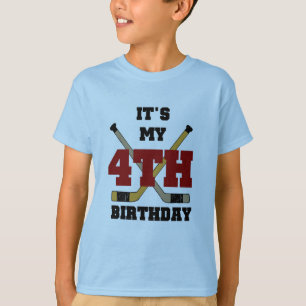 Hockey 4th Birthday Tshirts and Gifts