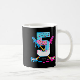 Hockey 5 Years Old Ice Cream Drip 5th Birthday Kid Coffee Mug