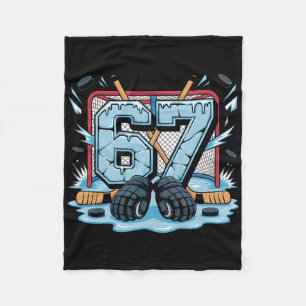 Hockey 67 Drip Ice Rink Gloves Meme Six Seven Spor Fleece Blanket