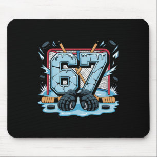 Hockey 67 Drip Ice Rink Gloves Meme Six Seven Spor Mouse Pad