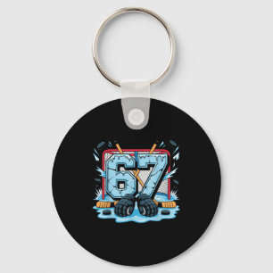 Hockey 67 Drip Ice Rink Gloves Meme Six Seven Srts Key Ring